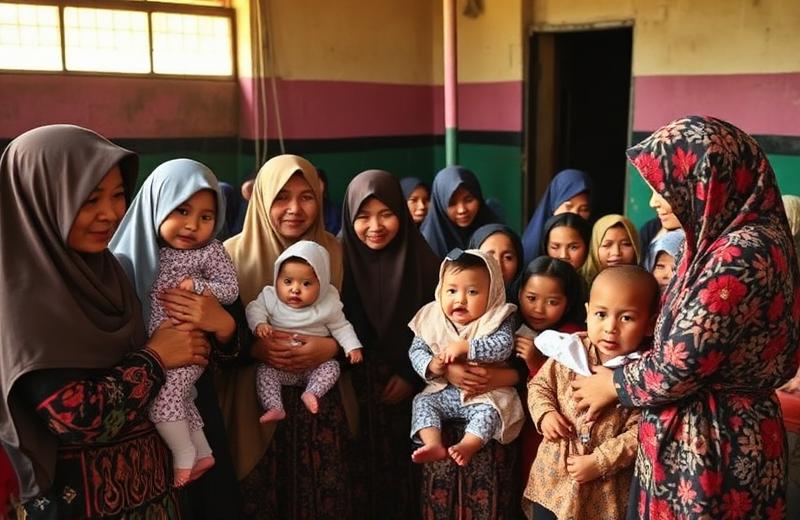 Kegiatan posyandu balita bersama warga desa